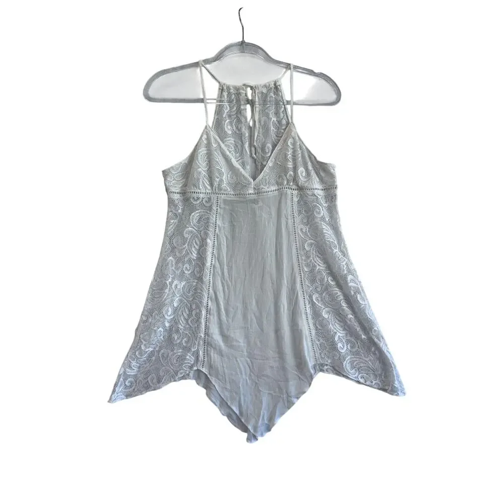 Linea Donatella Flower Child Sheer Lace Chemise Lingerie Nightgown M bohemian
